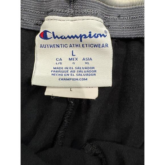 Champion Men's Large Black Cotton Jersey Open Bottom Lounge Sweatpants - Picture 6 of 6